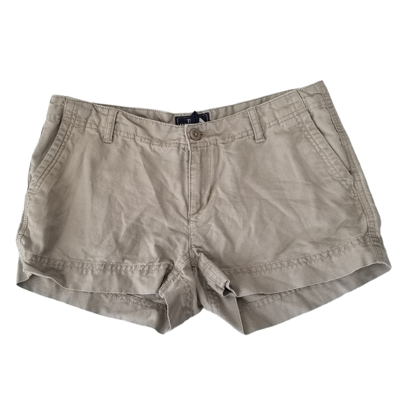 The North Face Linen Blend Khaki Shorts Size 4 Casual Gorpcore Outdoor - Picture 1 of 12